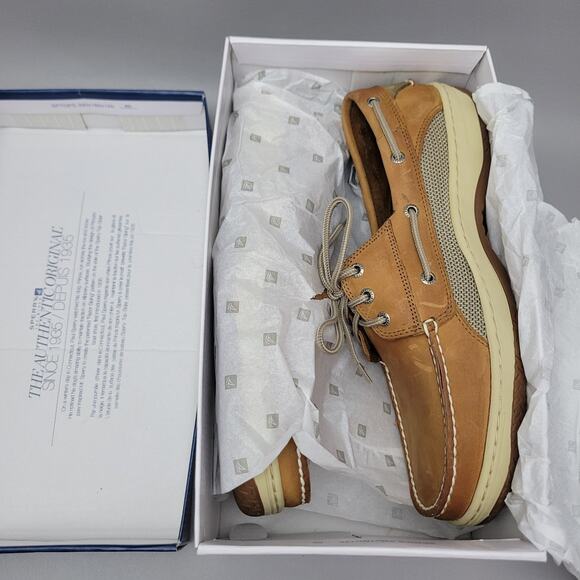 Sperry Top-Sider Billfish 3-Eye Dark Tan Boat Shoe Men's size 12 M - Picture 1 of 14